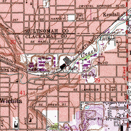 Topographic Map of Bell, OR