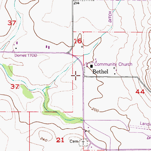 Topographic Map of Bethel, OR