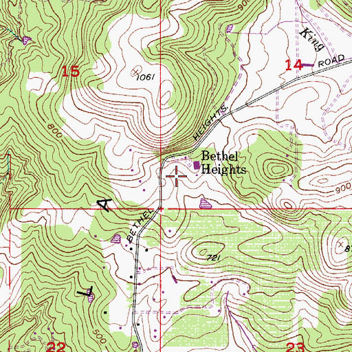 Topographic Map of Bethel Heights, OR