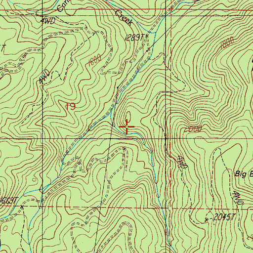 Topographic Map of Big Baldy, OR