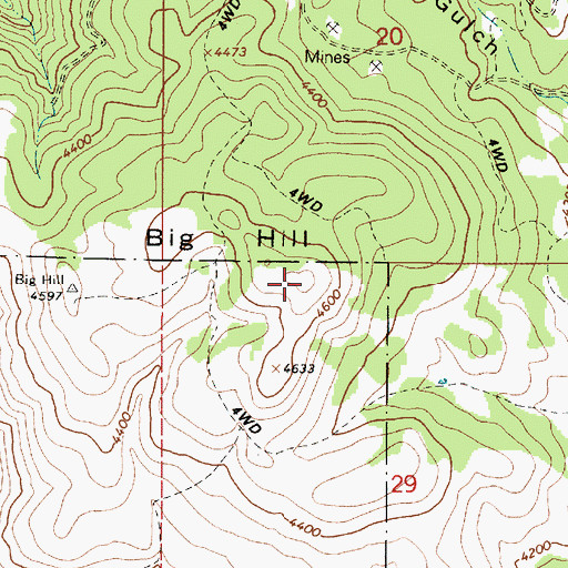 Topographic Map of Big Hill, OR