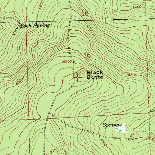 Topographic Map of Black Butte, OR