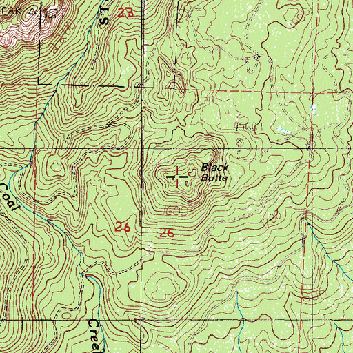 Topographic Map of Black Butte, OR