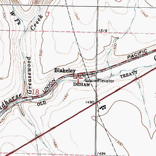 Topographic Map of Blakeley (historical), OR