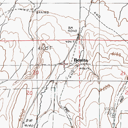 Topographic Map of Bonita, OR