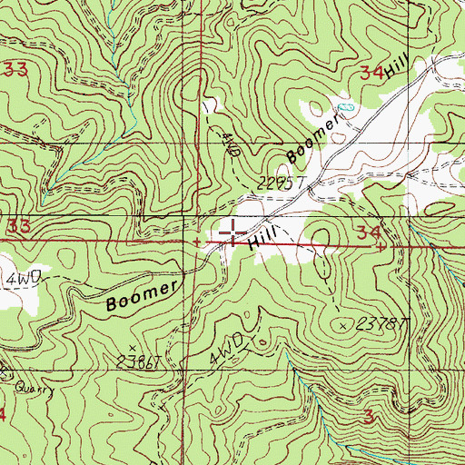 Topographic Map of Boomer Hill, OR