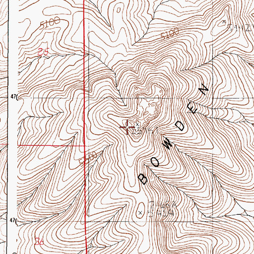 Topographic Map of Bowden Hills, OR