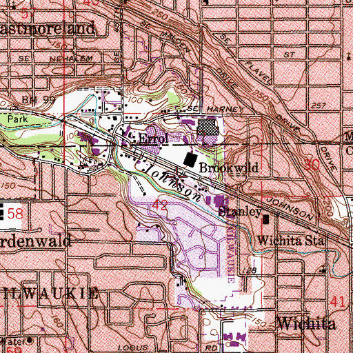 Topographic Map of Brookwild, OR