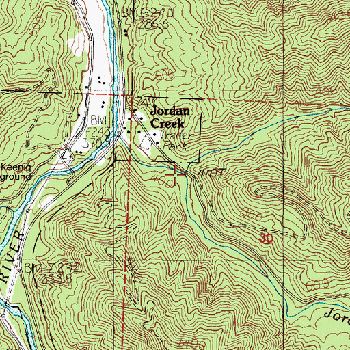 Topographic Map of Buck Creek, OR