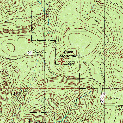 Topographic Map of Buck Mountain, OR