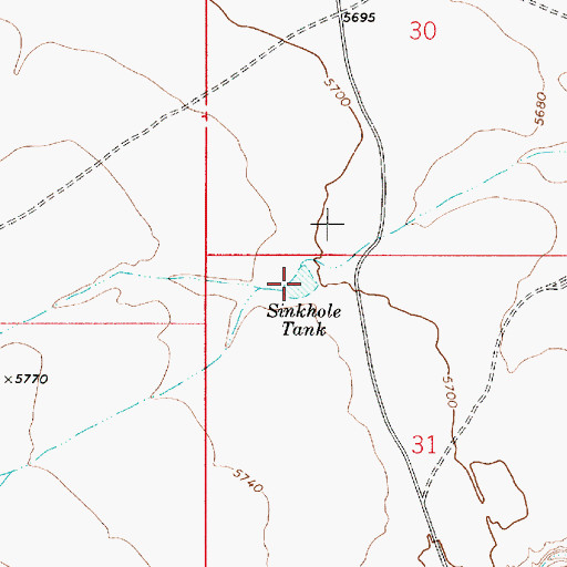 Topographic Map of Sinkhole Tank, AZ