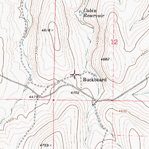 Topographic Map of Buckboard, OR