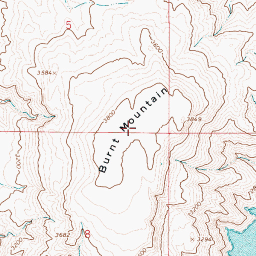 Topographic Map of Burnt Mountain, OR