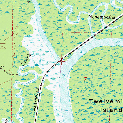 Topographic Map of Bayou Sara, AL