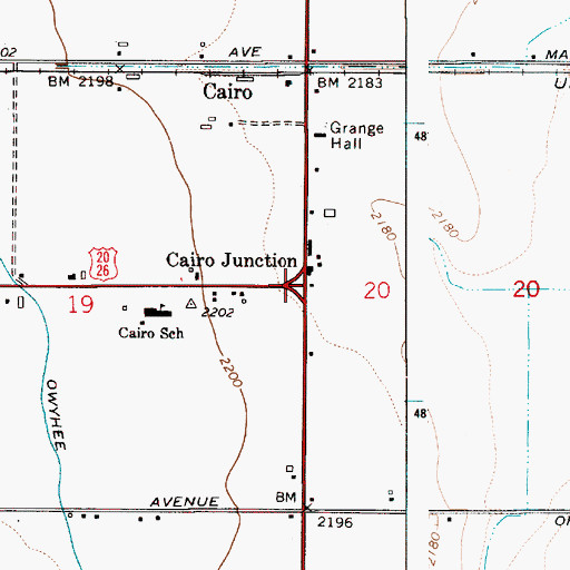 Topographic Map of Cairo Junction, OR