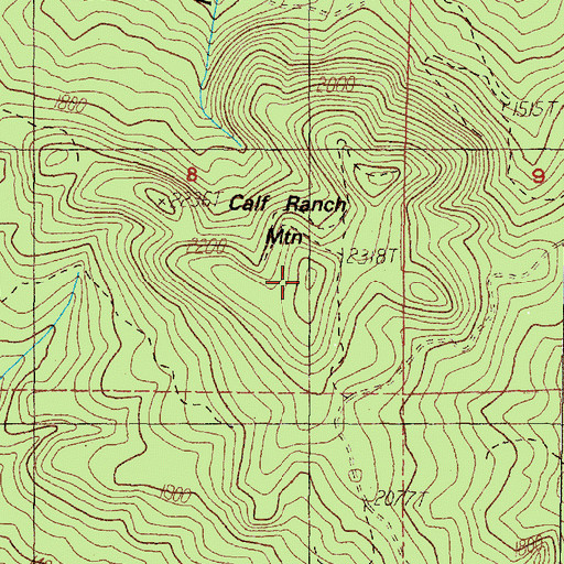 Topographic Map of Calf Ranch Mountain, OR