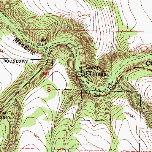 Topographic Map of Camp Elkanah, OR