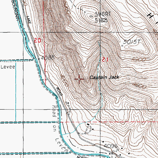 Topographic Map of Captain Jack, OR