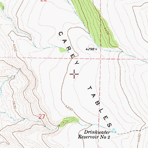Topographic Map of Carey Tables, OR