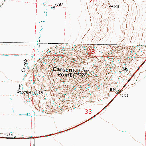 Topographic Map of Carson Point, OR