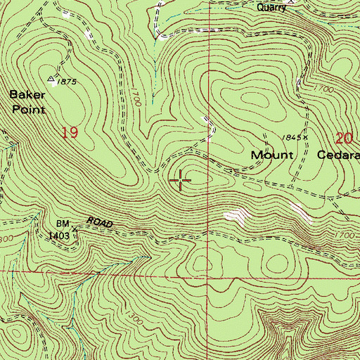 Topographic Map of Mount Cedara, OR