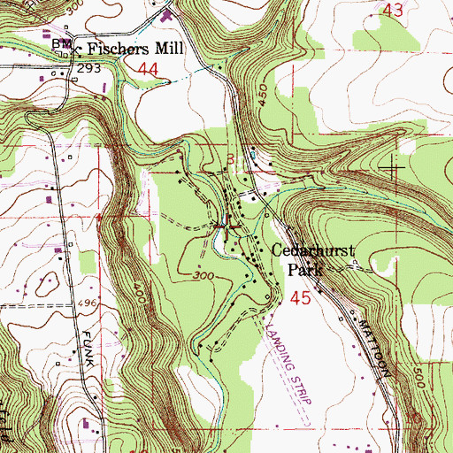 Topographic Map of Cedarhurst Park, OR