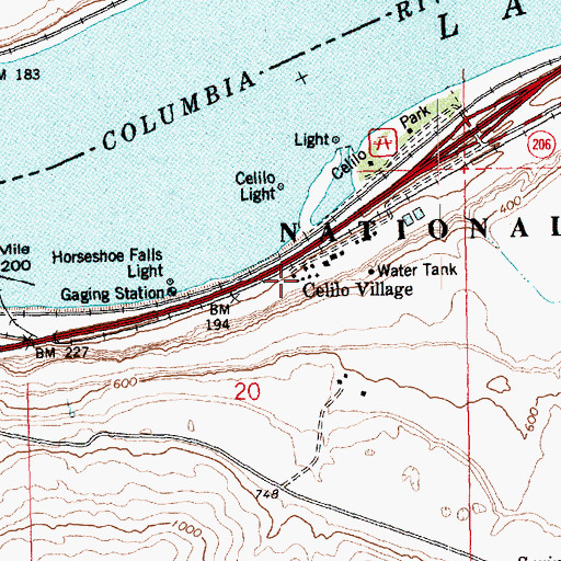 Topographic Map of Celilo Village, OR