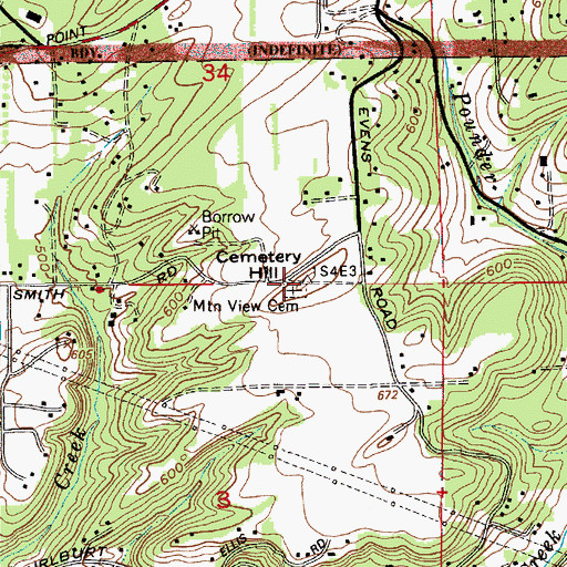 Topographic Map of Cemetery Hill, OR