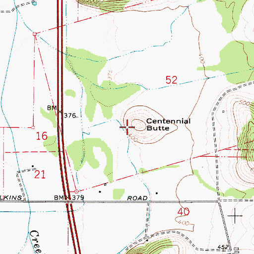 Topographic Map of Centennial Butte, OR