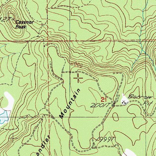 Topographic Map of Chandler Mountain, OR