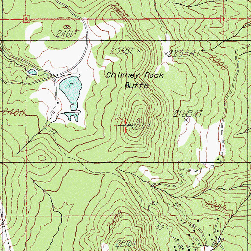 Topographic Map of Chimney Rock Butte, OR