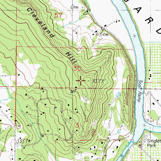 Topographic Map of Cleveland Hill, OR