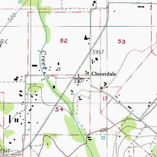 Topographic Map of Cloverdale, OR