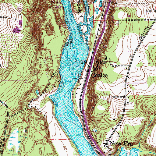 Topographic Map of Coalca, OR