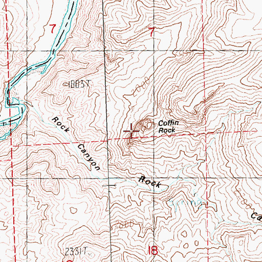 Topographic Map of Coffin Rock, OR