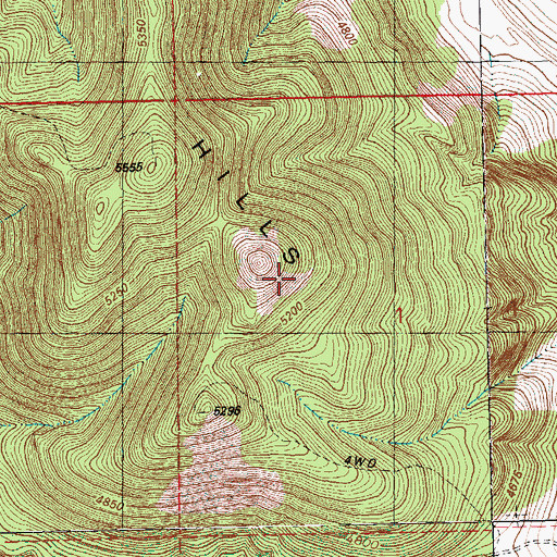Topographic Map of Connley Hills, OR