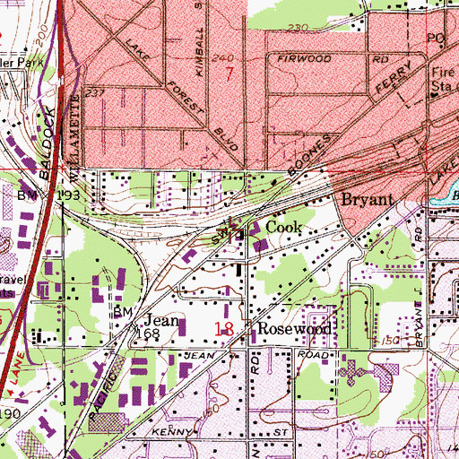 Topographic Map of Cook, OR