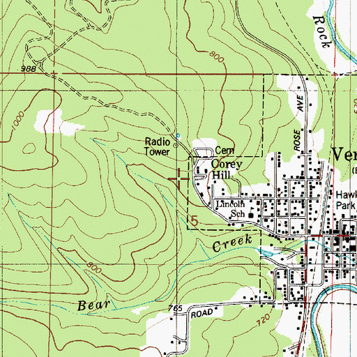 Topographic Map of Corey Hill, OR