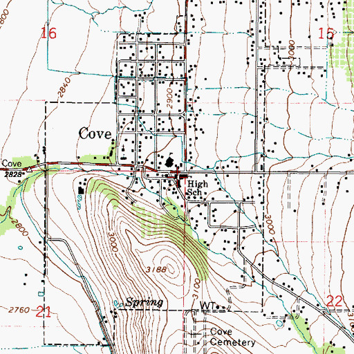 Topographic Map of Cove, OR