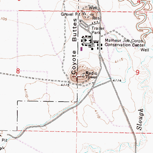 Topographic Map of Coyote Buttes, OR
