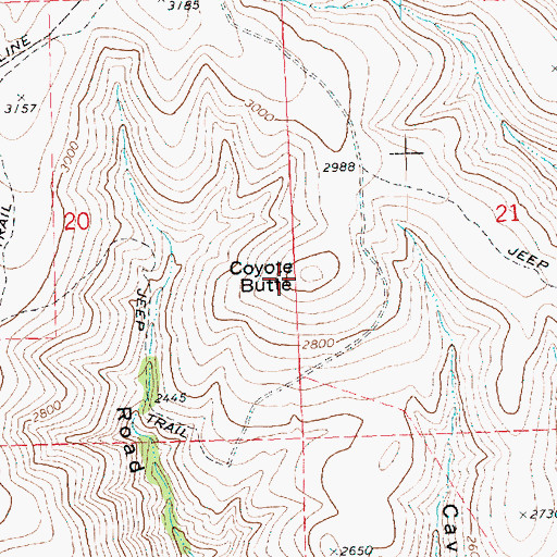 Topographic Map of Coyote Butte, OR