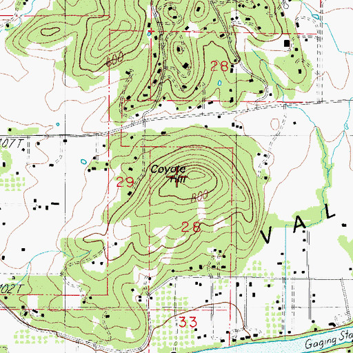Topographic Map of Coyote Hill, OR
