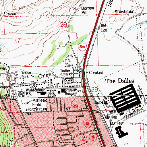 Topographic Map of Crates, OR