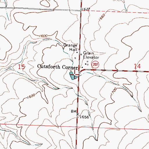 Topographic Map of Cutsforth Corner, OR