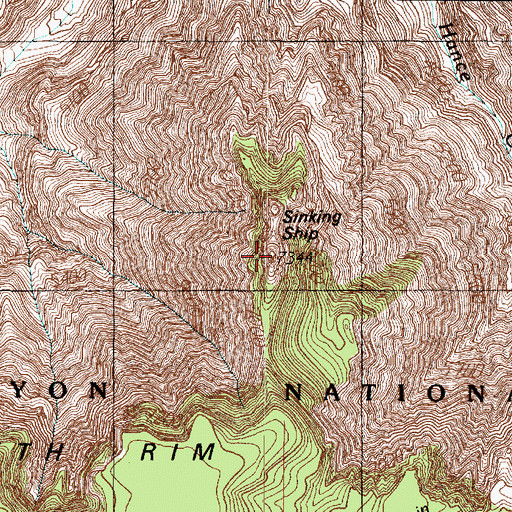 Topographic Map of Sinking Ship, AZ
