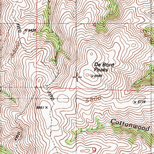 Topographic Map of De Bord, OR
