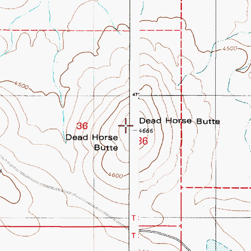 Topographic Map of Dead Horse Butte, OR