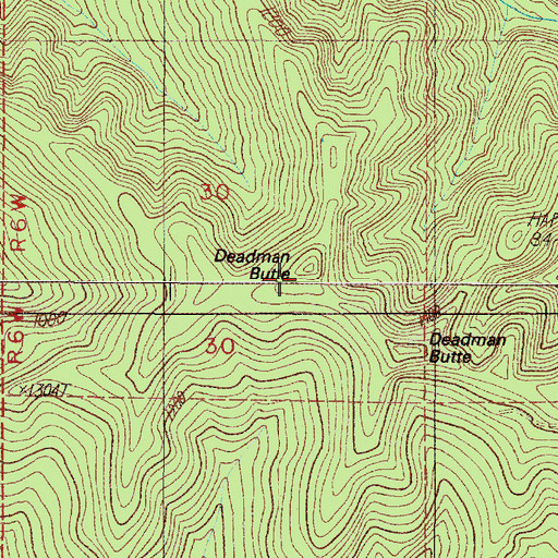 Topographic Map of Deadman Butte, OR