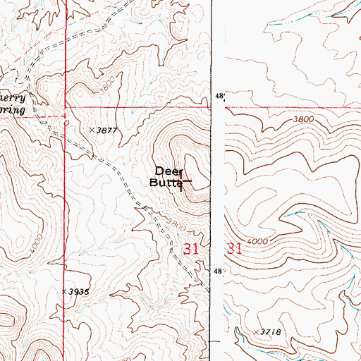 Topographic Map of Deer Butte, OR