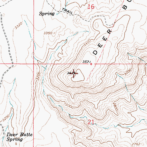 Topographic Map of Deer Butte, OR
